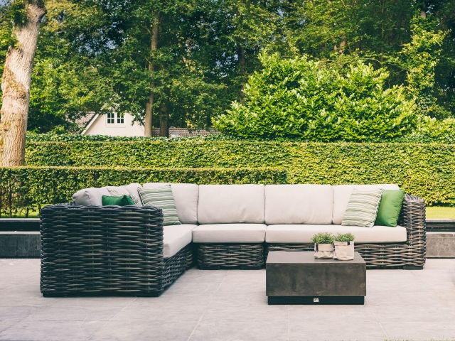 Apple Bee Elements XL black wash-Crete Lounge-Set ca. 326x260cm
