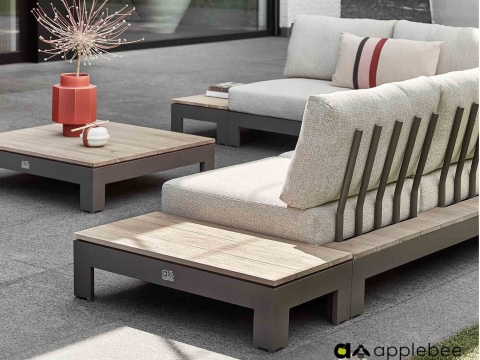Apple Bee Sticks and More Loungetisch 87x44cm Alu taupe