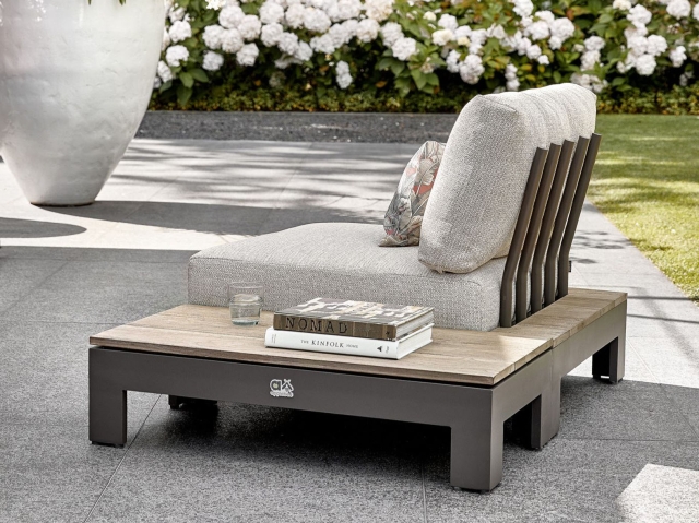 Apple Bee Sticks and More Loungetisch 87x44cm Alu taupe