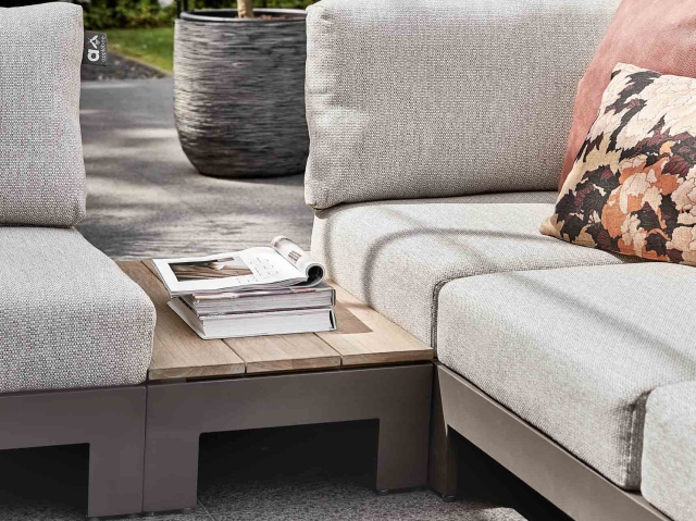 Apple Bee Sticks and More Loungetisch 87x44cm Alu taupe