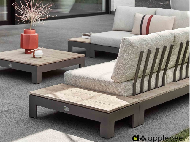 Apple Bee Sticks and More Loungetisch 87x44cm Alu taupe