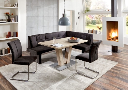 Niehoff Lisa Polsterbank anthrazit, langer Schenkel links, 182 x 142cm