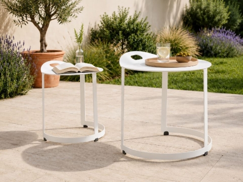 Zebra Zwo Beistelltisch-Set weiss 45x46cm, 32x39cm