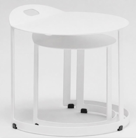 Zebra Zwo Beistelltisch-Set weiss 45x46cm, 32x39cm