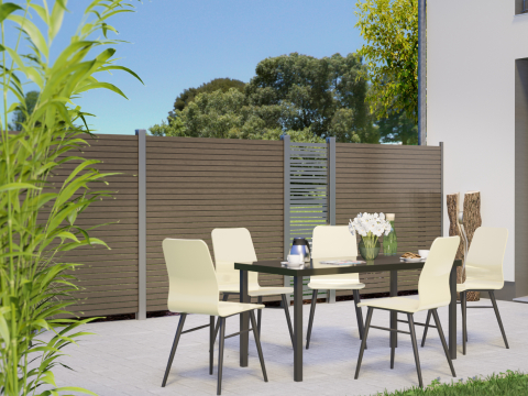 Zaunfeld System Rhombus Alu Vintage Oak 2955 179x180cm
