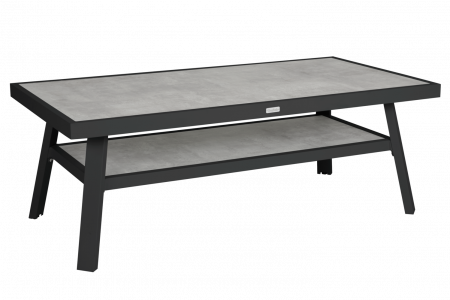 Brafab Samvaro Loungetisch 140x90x50cm, Aluminium anthrazit, mit Glasplatten