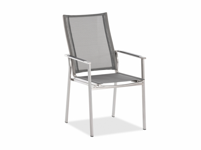 Niehoff Scalea Flex Hochlehner, taupe, Armlehnauflage Teakholz