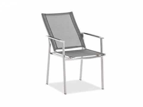 Niehoff Scalea Flex Hochlehner, schwarz, Armlehnauflage Teakholz
