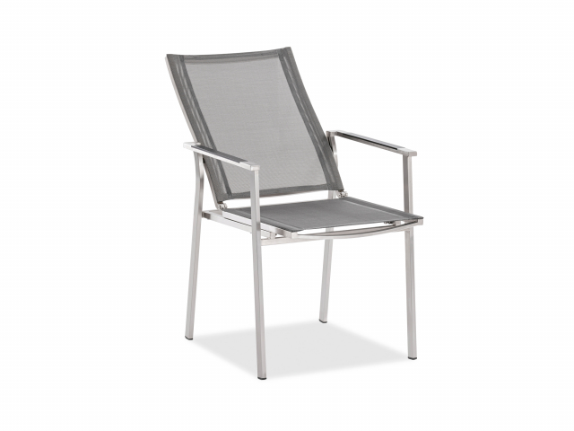 Niehoff Scalea Flex Hochlehner, schwarz, Armlehnauflage Teakholz