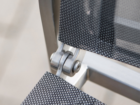 Niehoff Scalea Flex Hochlehner, silbergrau, Armlehnauflage Teakholz