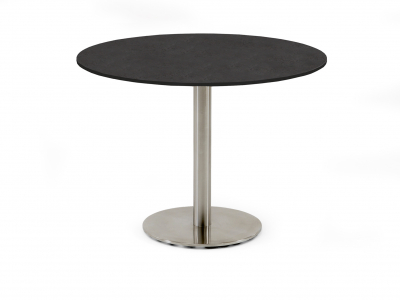 Niehoff Bistro Tisch rund 125cm, HPL Granit-Design, Edelstahl-Gestell