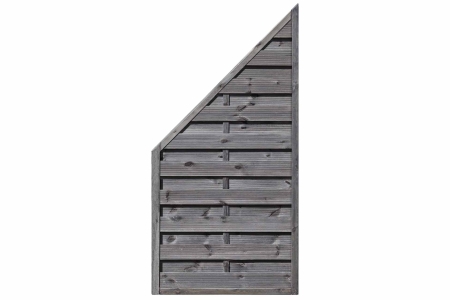 Dichtzaun 90x180-90 kdi grau Abschlu&szlig;element, Lamelle fein gerillt