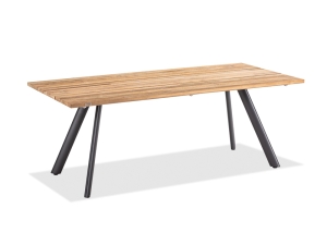 Tischgestell Aluminium Tischplatte Teak recycelt