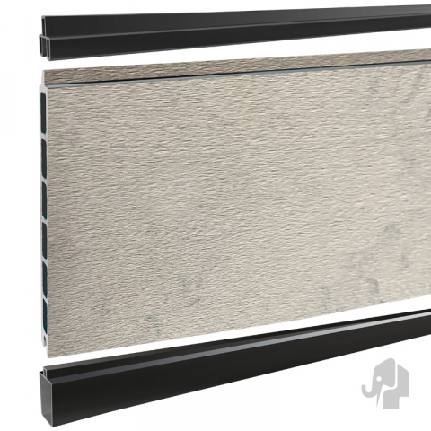 Elephant Steckzaun Modular 180 WPC BiColor wei 180x174cm, Leiste Anthrazit