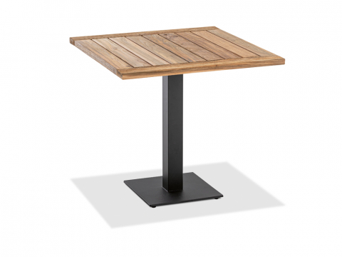 Niehoff Bistro Tisch, anthrazit, quadratisch 68x68cm, Teak