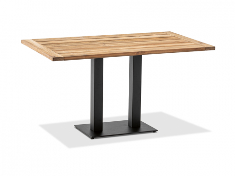 Niehoff Bistro Tisch, anthrazit, rechteckig 120x81cm, Teak geölt