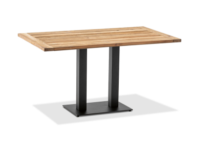 Niehoff Bistro Tisch, anthrazit, rechteckig 140x95cm, Teak geölt