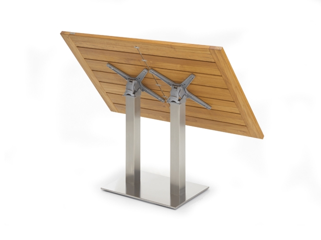 Niehoff Bistro Tisch, anthrazit, rechteckig 140x95cm, Teak ge&ouml;lt