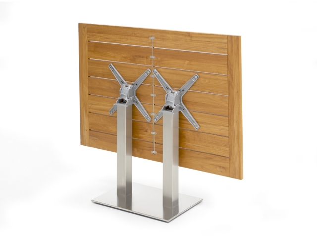 Niehoff Bistro Tisch, anthrazit, rechteckig 140x95cm, Teak ge&ouml;lt