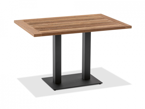 Niehoff Bistro Tisch, anthrazit, rechteckig 120x81cm, Teak recycelt