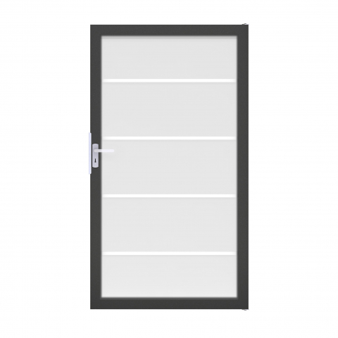 GroJa Ambiente Glastor DIN links 100x180cm Blockstreifen-Rahmen DB703