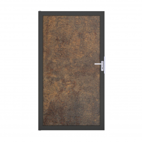 GroJaPremo HPL Tor Universal 100x180cm Rostoptik-Rahmen DB703
