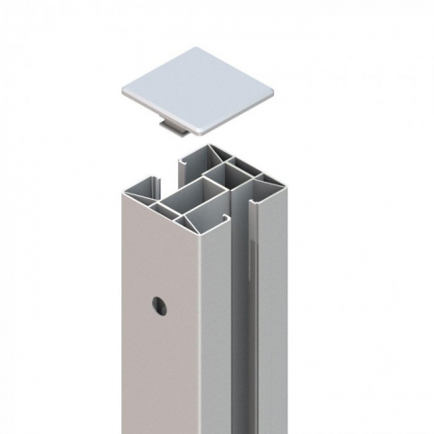 System Klemmpfosten 2789, silber - 233cm