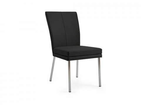 Niehoff Colorado Stuhl 341, 4-Fuß Quadratrohr, Leder schwarz