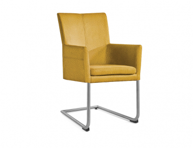 Niehoff Colorado Schwingstuhl AL 642, Rundstahl, Leder senf