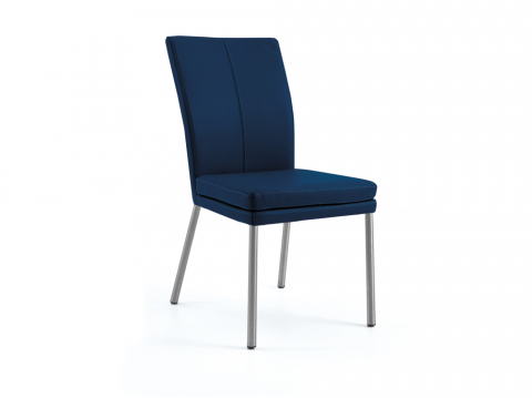 Niehoff Colorado Stuhl 541, 4-Fu Rundrohr Microfaser Nirvana dunkelblau