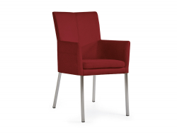 Niehoff Colorado Stuhl AL 342, 4-Fu Quadratrohr Leder rubin
