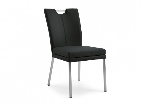 Niehoff Colorado Stuhl 351, 4-Fu Quadratrohr, Leder schwarz