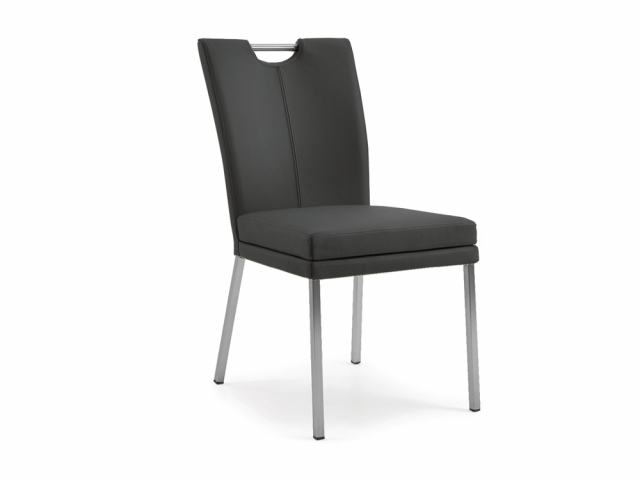 Niehoff Colorado Stuhl 351, 4-Fuß Quadratrohr, Leder anthrazit
