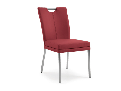 Niehoff Colorado Stuhl 351, 4-Fuß Quadratrohr, Leder rubin