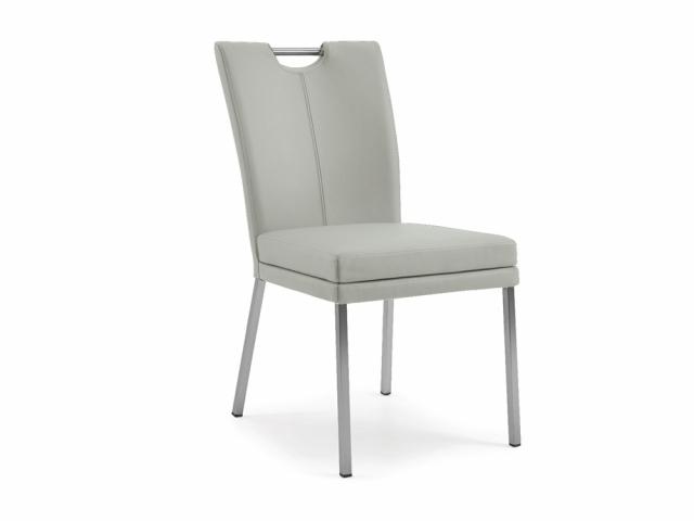 Niehoff Colorado Stuhl 351, 4-Fu Quadratrohr, Leder lichtgrau