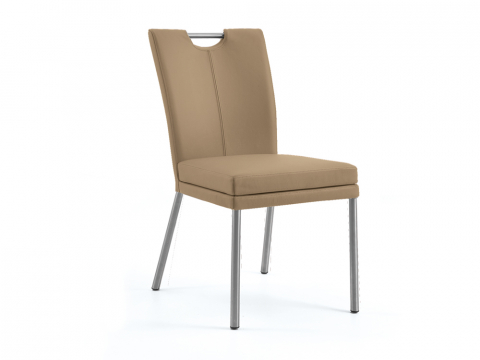 Niehoff Colorado Stuhl 551, 4-Fuß Rundrohr, Microfaser Nirvana beige