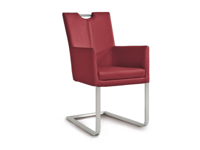 Niehoff Colorado Schwingstuhl AL 152, Flachstahl Leder rubin