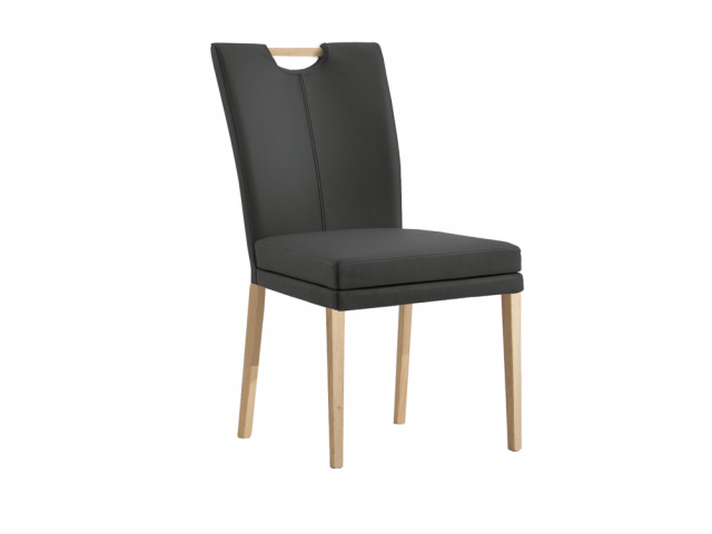 Niehoff Colorado Stuhl 751, Eiche bianco, Leder Napoli anthrazit