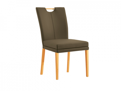 Niehoff Colorado Stuhl 751, Kernbuche, Leder Napoli olivgrün