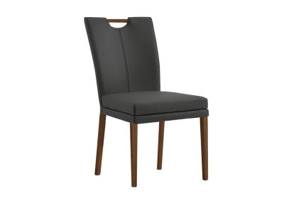 Niehoff Colorado Stuhl 751, Wild-Nussbaum, Leder Napoli anthrazit