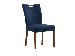Niehoff Colorado Stuhl 751, Wild-Nussbaum, Microfaser Nirvana dunkelblau