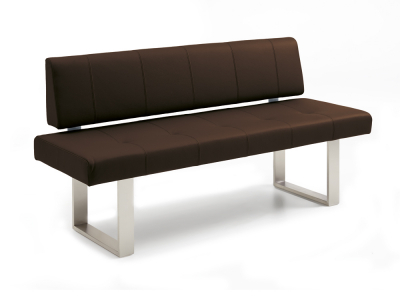 Niehoff Colorado Designbank Kufengestell Edelstahl, Microfaser Nirvana dunkelbraun