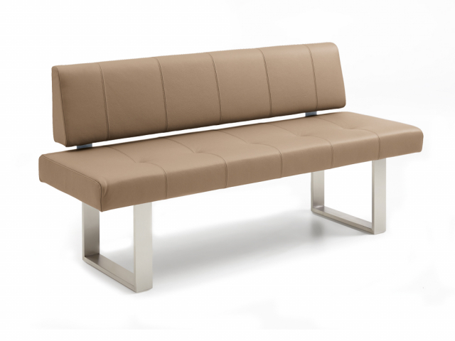 Niehoff Colorado Designbank Kufengestell Edelstahl, Microfaser Nirvana beige