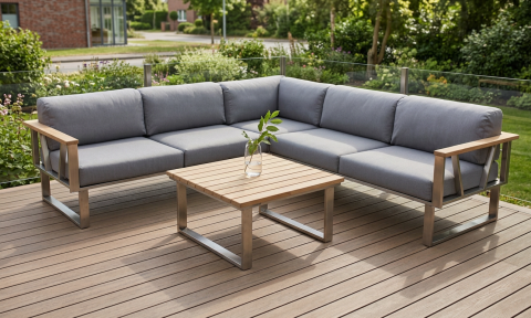 Zebra Gartenmöbel-Set Belvedere Lounge-3, inkl. Tuva Polster, Ecklounge ca. 239x238,5cm
