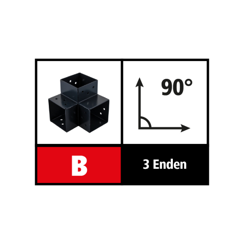 Suki Steckverbinder Ecke 90 Grad, 3 Enden - 91mm