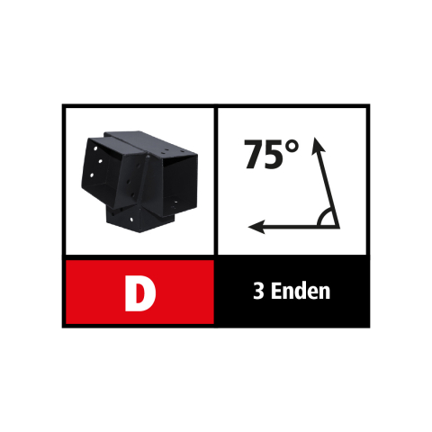 Suki Steckverbinder Ecke rechts 75 Grad, 3 Enden - 91mm