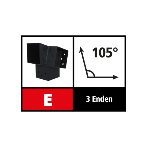 Suki Steckverbinder Ecke rechts 105 Grad, 3 Enden - 91mm