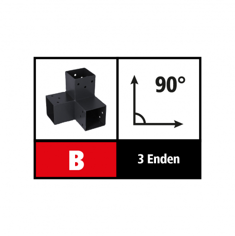 Suki Steckverbinder Ecke 90 Grad, 3 Enden - 71mm