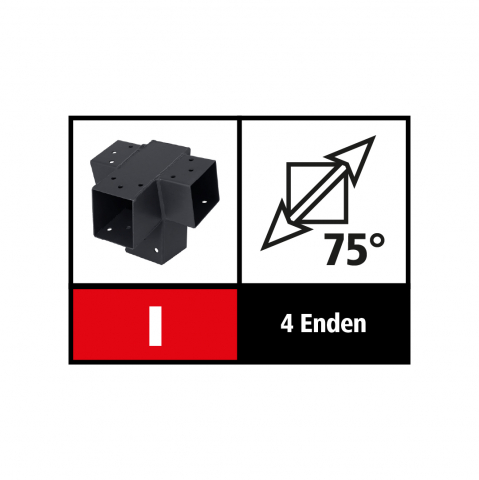 Suki Steckverbinder Verlngerung 75 Grad, 4 Enden - 71mm