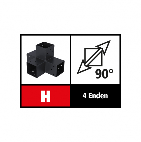 Suki Steckverbinder Verlängerung 90 Grad, 4 Enden - 71mm